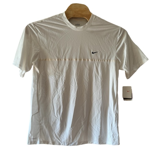 Nike Y2K Fit Dry Shirt Men size Large L White Mesh Back Deadstock NEW - Picture 1 of 10
